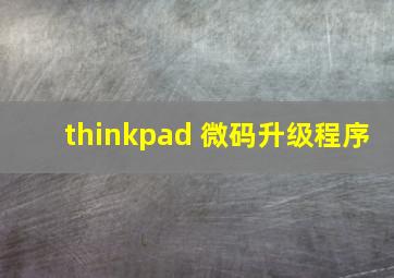 thinkpad 微码升级程序